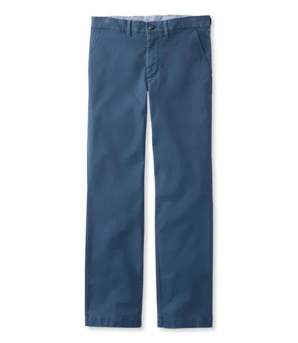Men's Lakewashed Stretch Khakis, Standard Fit Blue 42x32, L.L.Bean