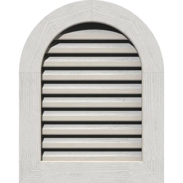 Ekena Millwork GVWRT18X2201RFPWR 18x22W x 22x22H Round Top Gable Vent (23x22W x 27x22H Frame Size): Primed, Functional, Rough Sa