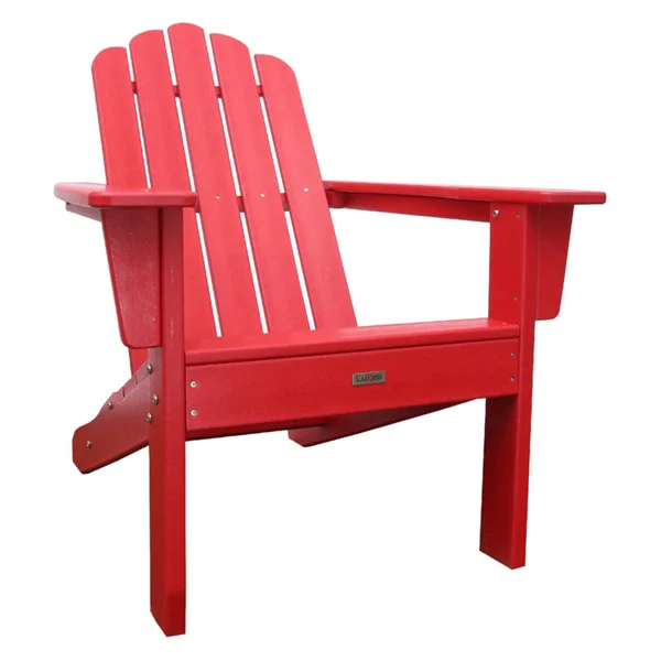 LuXeo Marina Outdoor Patio Adirondack Chair - Red