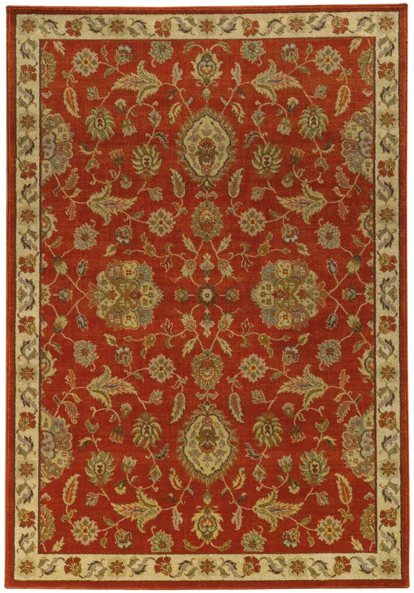 Oriental Weavers Casablanca 5317d 5&3x22 x 7&6x22 Red, Beige Rug