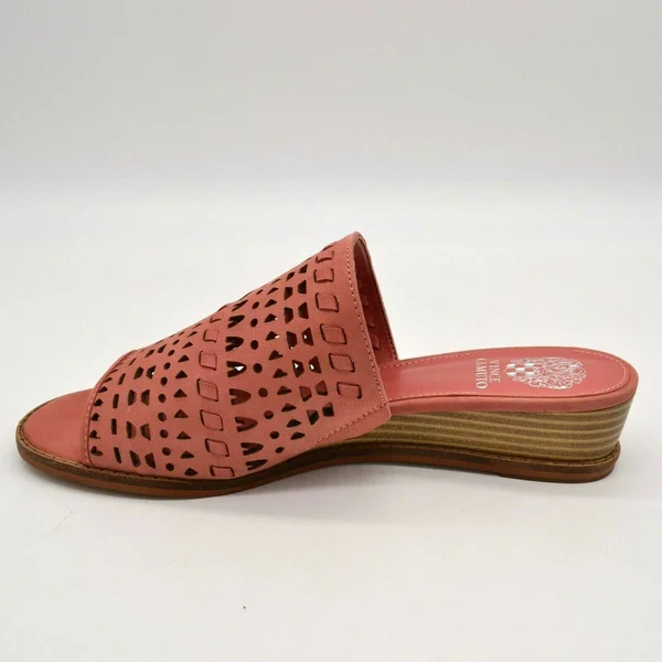 Vince Camuto Leather Wedge Slide Sandals -Rallema - Size 7 Medium, Sushi