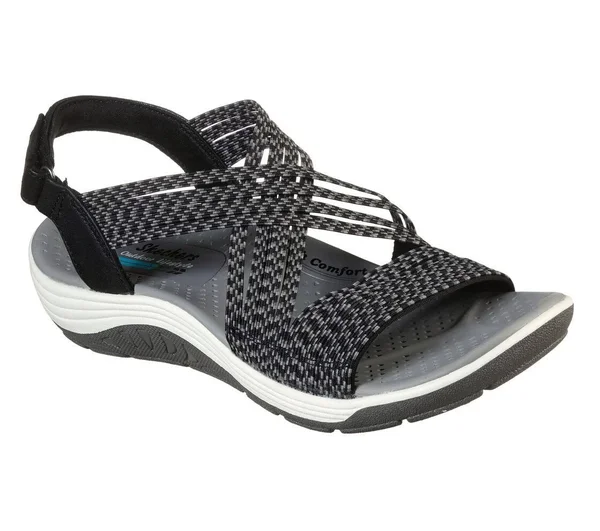 Skechers Womens Reggae Cup Oh, Snap! Sandals - Black - Size 6