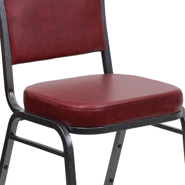 Flash Furniture Hercules Series Crown Back Stacking Banquet Chair - Burgundy Vinyl, Silver Vein