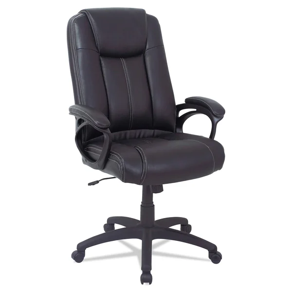 Alera CC Series Black Executive High-Back Leather Chair, 28.38" x 20.88"