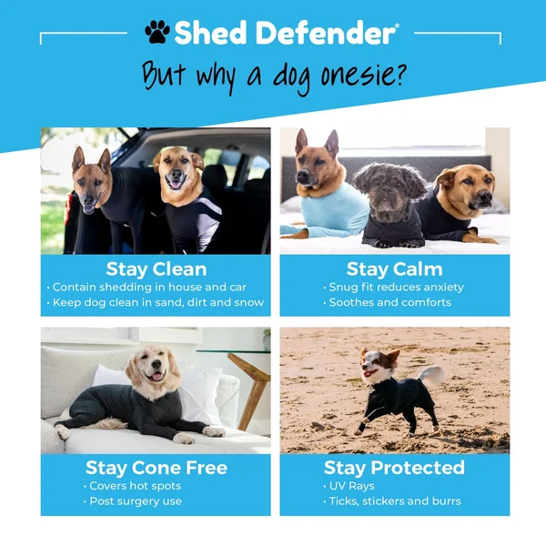 Shed Defender Shedding Dog Bodysuit - Royal Blue, Small