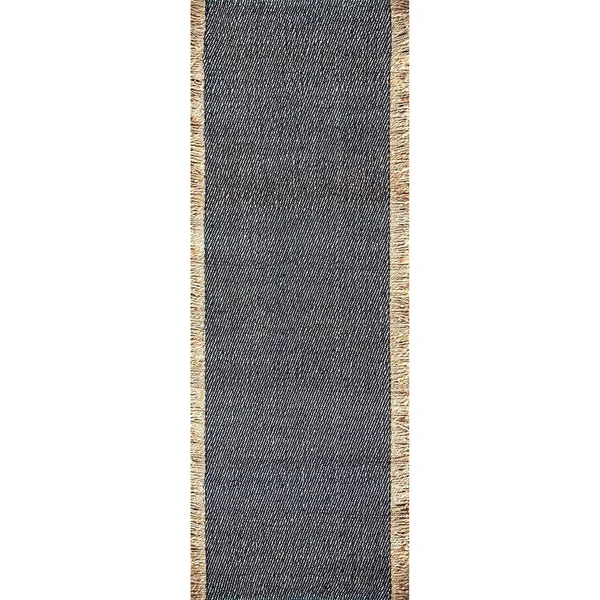 nuLOOM Handmade Flatweave Solid Tassel Area Rug (2& 6x22 x 6& Runner - Blue)
