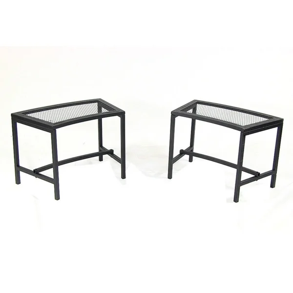 Sunnydaze Black Mesh Patio Fire Pit Bench, 23 x 16 inch - 2 Benches
