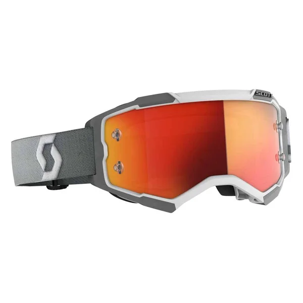 Scott Fury Chrome White/Blue Motocross Goggles, White-Blue