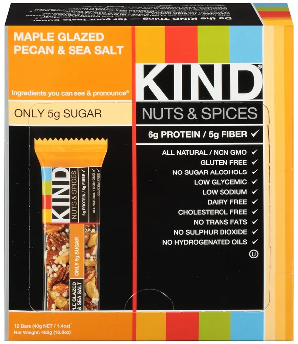 Kind Bar - Maple Glazed Pecan and Sea Salt - 1.4 oz Bars - Case of 12