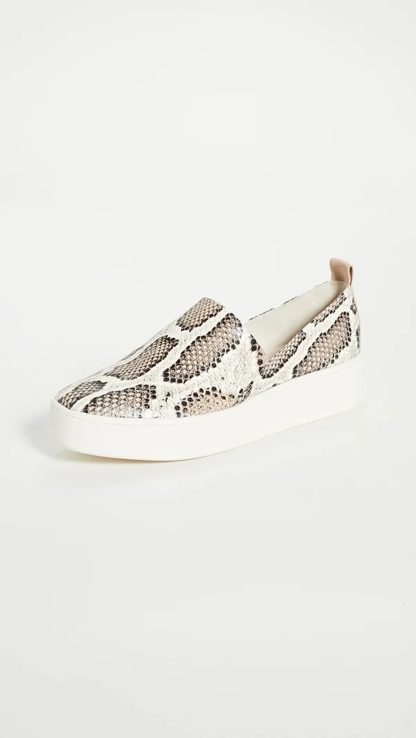 Vince Leather Saxon-2 Slip on Sneaker, Women - Taupe - 10