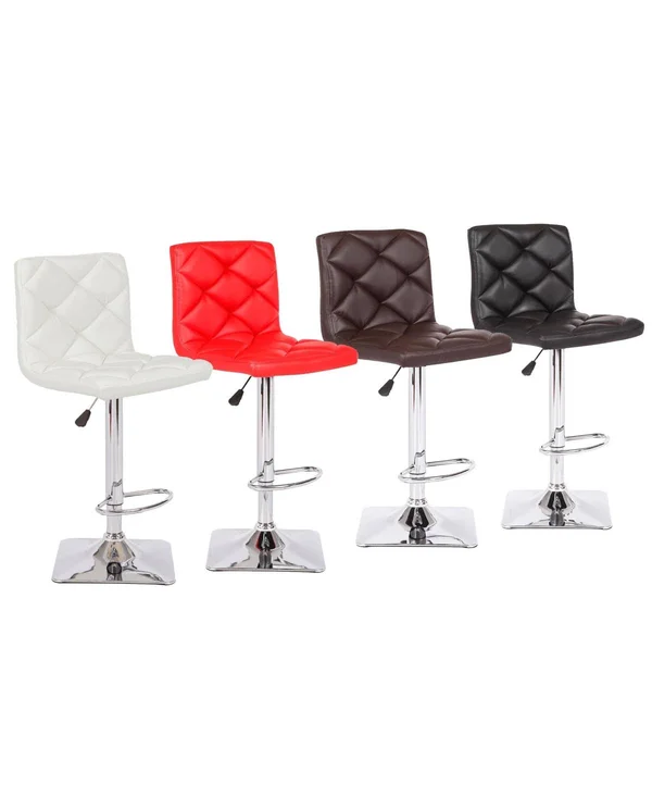 US Pride Furniture Valarie Adjustable Height Swivel Bar Stool - Red