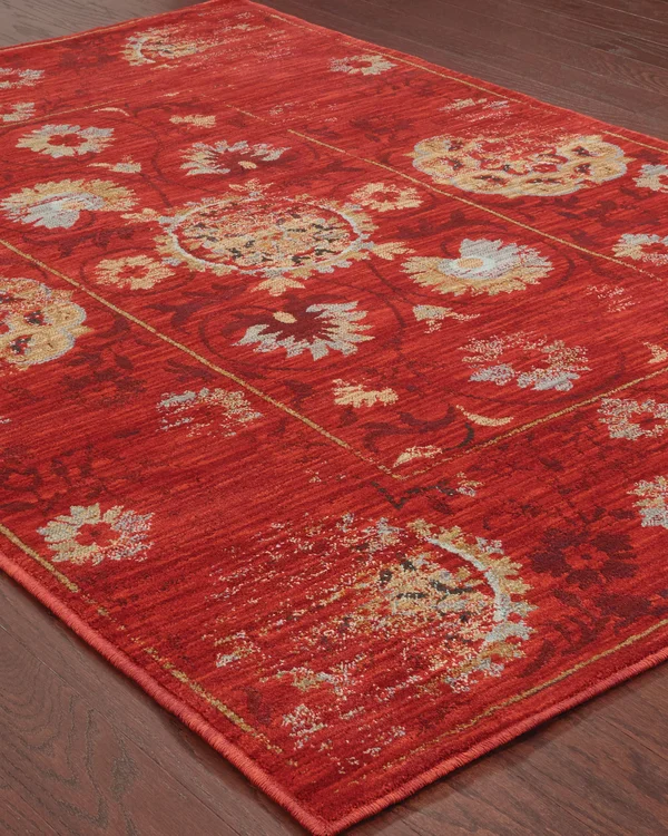 Oriental Weavers Sedona 6386E 5&3x22 x 7&6x22 Red Area Rug