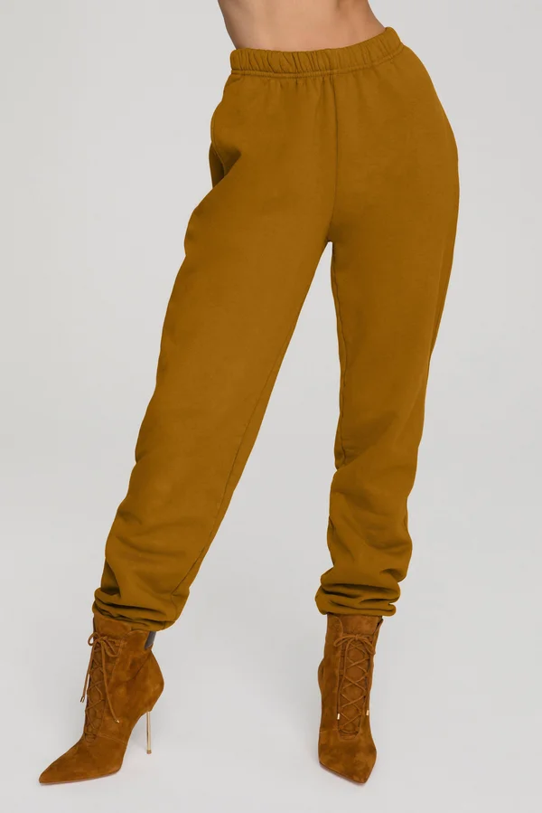 Women's Boyfriend Sweatpants in Bronze Brown Size 4, Good American, Khloé Kardashian