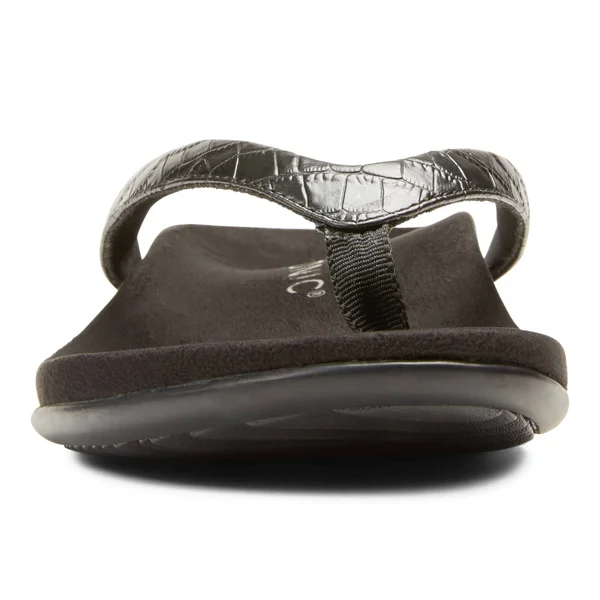 Vionic with Orthaheel Dillon Croc Women's Sandal - Black Size 9.5