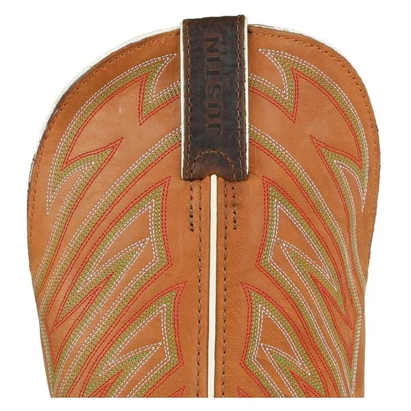Justin Boots Men's Stampede Square-Toe Dark Chestnut Work Boots