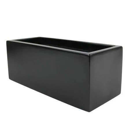 Wrought Studio Eyre Rectangle Fiberglass Planter Box - Black