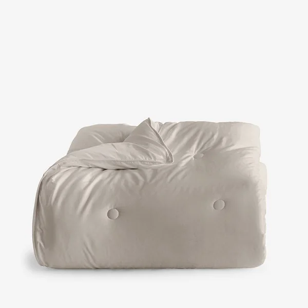 Company Cotton Bamboo Sateen Comforter - Sand - Beige - Size Twin, The Company Store