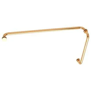 CRL Bm12x24br Polished Brass 12 inch Pull Handle and 24 inch Towel Bar BM Series Combination with Metal Washers, Gold