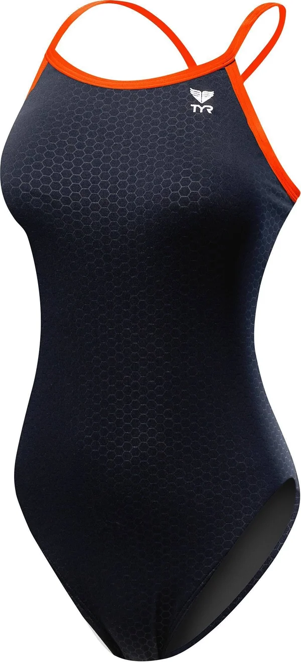 TYR DHEX7Y Girls& Hexa Diamondfit Swimsuit - Black/Orange - 22
