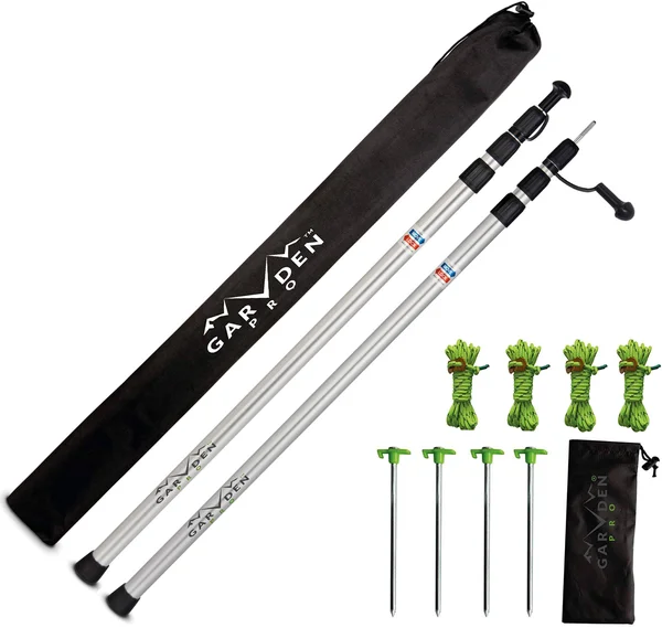 Telescoping Tarp Poles Set of 2 Replacement Canopy Adjustable Aluminum Rods Port