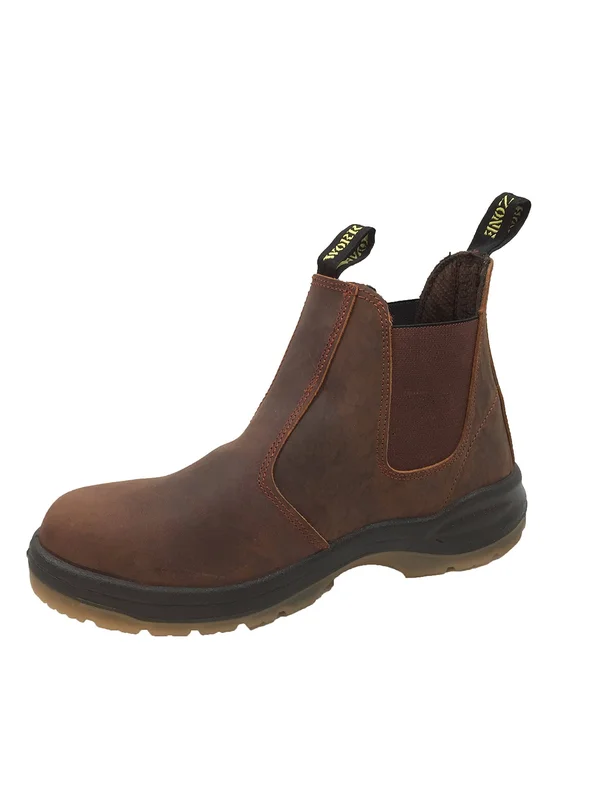 Work Zone Men's 6 -Inch Slip on Romeo Boot - Brown 10