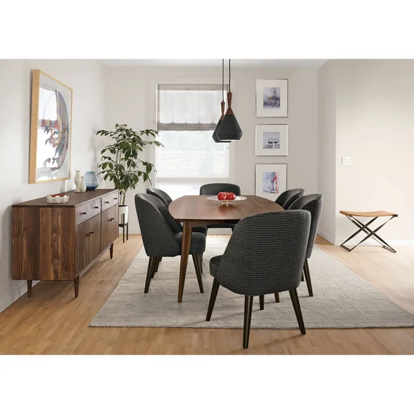Room & Board - Modern Cora Side Chair in Tatum Moss w/ Charcoal Legs Green Brown - Performance Fabric