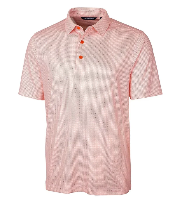 Cutter & Buck Men's College Orange Pike Polo Double Dot Print