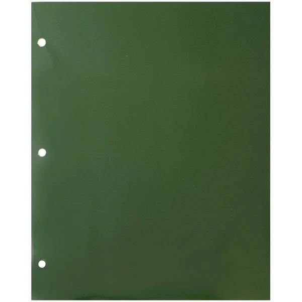 Jam Paper Laminated Glossy 3 Hole Punch Two-Pocket School Folders - Green, Bulk 100/Box (385GHPgrb)
