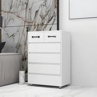 Denkevitz 6 Drawer Chest Latitude Run Color: White