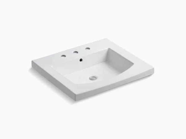 Kohler K-2956-8-0 Persuade Curve Top and Basin Bathroom Sink with 8-Inch Centers White