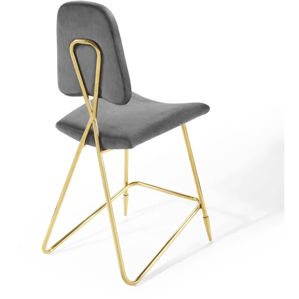 Modway Black Ponder Performance Velvet Counter Stool