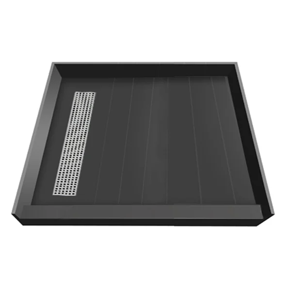 Shower Pan Tile Redi RT4242L-PVC-SQBN Black