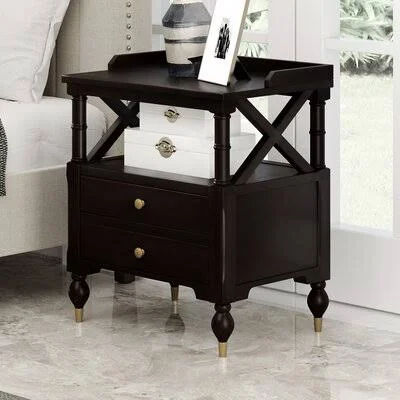 2-Drawer Solid Wood Nightstand Darby Home Co