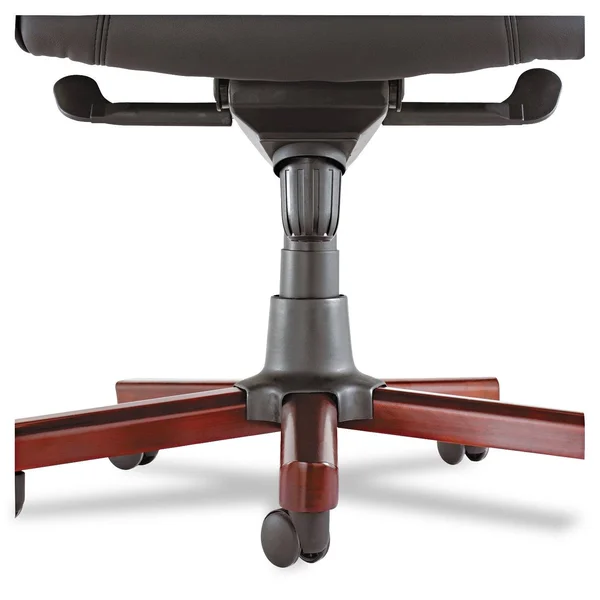 Alera Madaris Series Midback Knee Tilt Leather Chair Trim - Black/mahogany, 37.38" x 21.60" x 20.25"