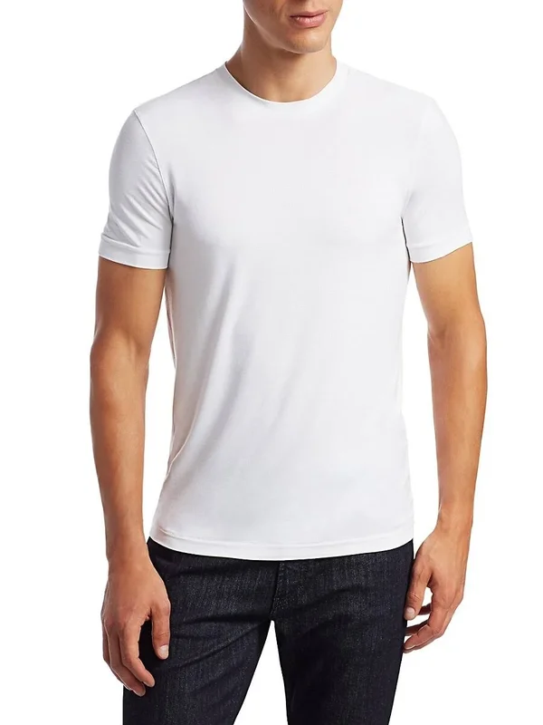 Giorgio Armani Men's Crewneck T-Shirt, White, Men's, 48