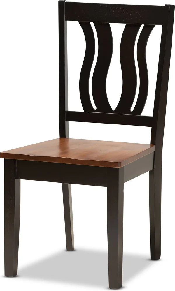 Baxton Studio Elodia Modern and Contemporary Transitional Two-Tone Dark Brown and Walnut Brown Finished Wood 5-Piece Dining Set