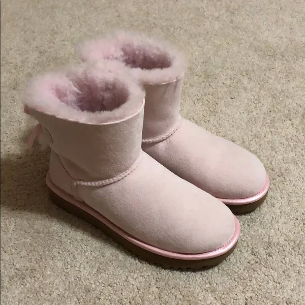 Ugg Shoes, Ugg Metallic Mini Bailey Pink, Color: Pink, Size: 6, Camilaann6&s Closet