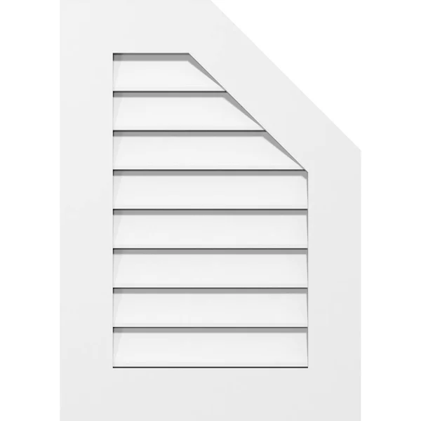 Ekena Millwork GVPOR24X3601SF 24x22W x 36x22H Half Octagon Top Right Surface Mount PVC Gable Vent: Functional, w/ 3-1/2x22W x 1x