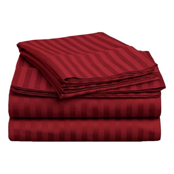Superior 400 Thread Count Combed Cotton Striped Sheet Set Single Hunter Green California King