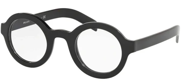 Prada CONCEPTUAL PR01XV Round Eyeglasses For Men - 43-26-145, 1AB1O1-BLACK