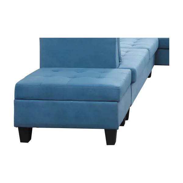 Button Tufted Storage Ottoman with Nailhead, Brown Color