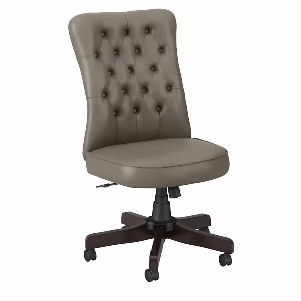 Key West High Back Tufted Office Chair by Bush Furniture - Light Gray