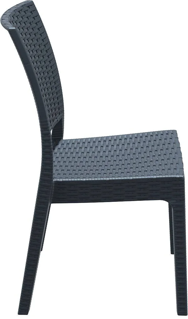 Florida Resin Wickerlook Dining Chair Dark Gray
