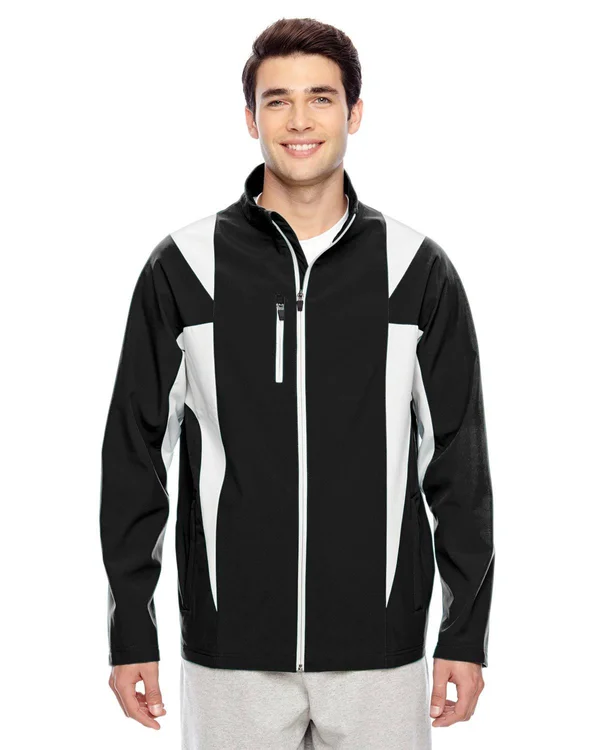 Team 365 Tt82 Men's Icon Colorblock Soft Shell Jacket - SP Red/ SP Slvr - S