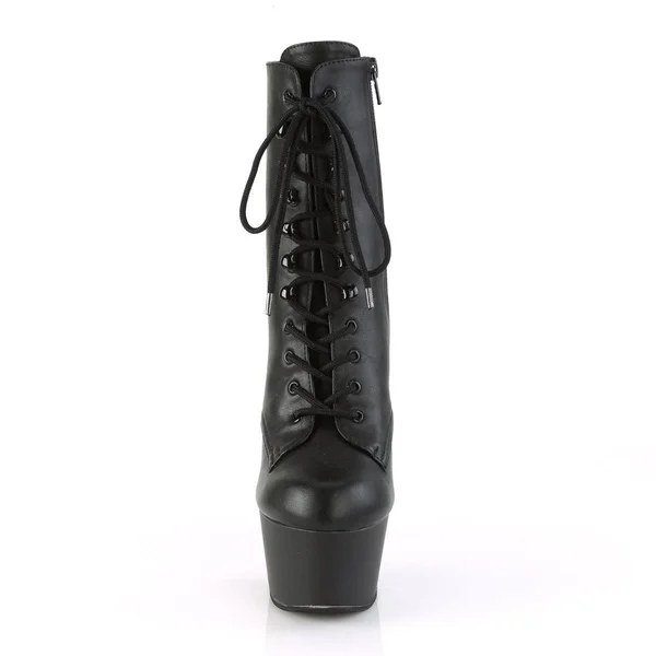 Pleaser - ASPIRE-1020 9, Black Faux Leather/Black Matte
