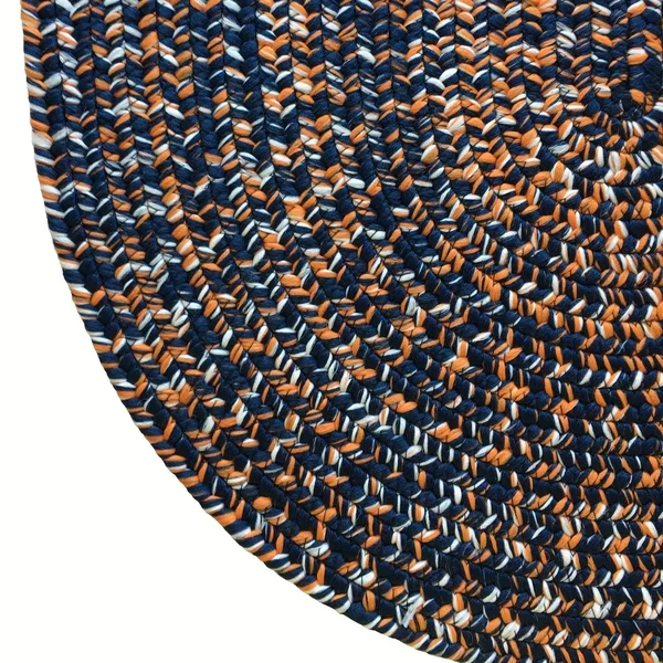 Capel Rugs Orange Regalia 5& x 8& Oval Team Spirit Braided Rug