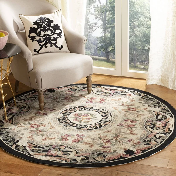 Safavieh Chelsea Hk80A 4&0x22 x 4&0x22 Round Black Area Rug