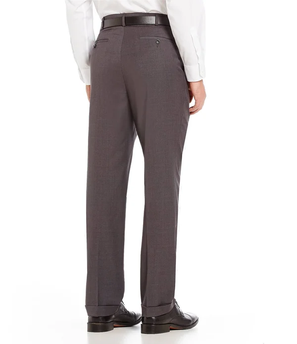 Roundtree Yorke TravelSmart Luxury Gabardine Ultimate Comfort Classic Fit Pleat Front Non-Iron Dress Pants - 31 32