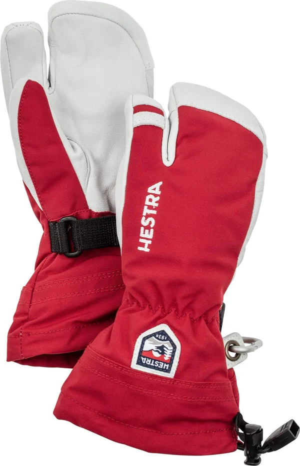 Hestra Army Leather Heli Ski Jr 3-Finger - Red