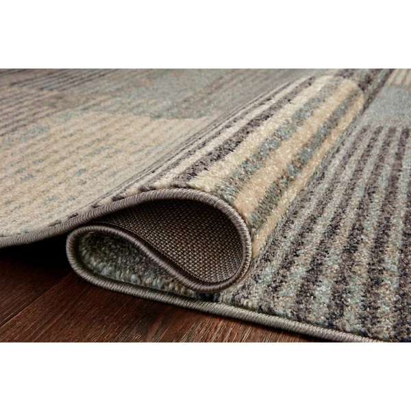Alexander Home Bradford Modern Stripe Area Rug - 7&-10x22 x 10& - Storm, Taupe